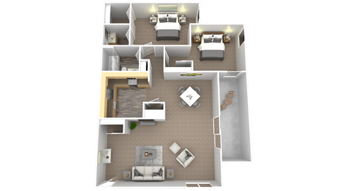a floor plan of a two bedroom apartment